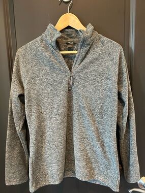 Eddie Bauer Heather Gray Quarter-Zip Sweater